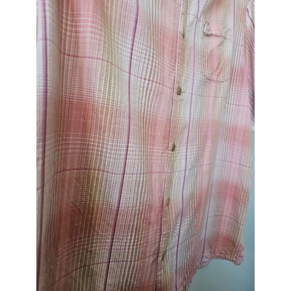 Tommy Bahama 100% Silk Plaid Checked Shirt Short Sleeve Men's Size XL - Picture 2 of 8